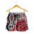 Red New Zealand Shorts for Women Aotearoa Kowhaiwhai Mix Taniko Art