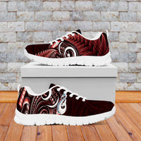 Red New Zealand Sneakers Aotearoa Silver Fern With Manaia Maori Unique LT14 Red - Polynesian Pride