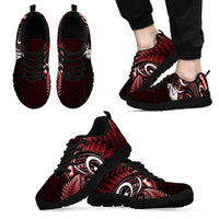 Red New Zealand Sneakers Aotearoa Silver Fern With Manaia Maori Unique LT14 - Polynesian Pride