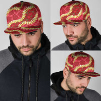 Red Palaka Hawaii Mele Kalikimaka Snapback Cap Ohia Lehua Monstera Puakenikeni Lei - Polynesian Pride