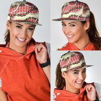 Red Palaka Hawaii Snapback Cap Kukui Nut Pikake Lei Hawaiian Tapa Pattern - Polynesian Pride