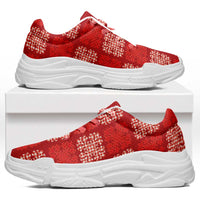Red Palaka Quilt Hawaii Chunky Sneakers Traditional Hawaii-plaid Pattern - Polynesian Pride