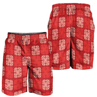 Red Palaka Quilt Hawaii Shorts for Men Traditional Hawaii-plaid Pattern - Polynesian Pride