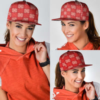 Red Palaka Quilt Hawaii Snapback Cap Traditional Hawaii-plaid Pattern - Polynesian Pride