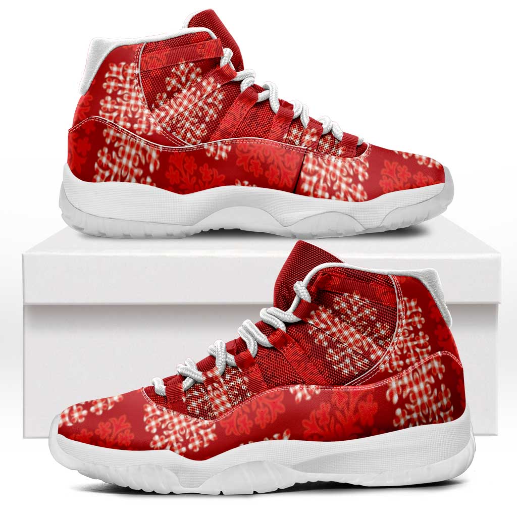 Red Palaka Quilt Hawaii Sneakers J11 Traditional Hawaii-plaid Pattern - Polynesian Pride