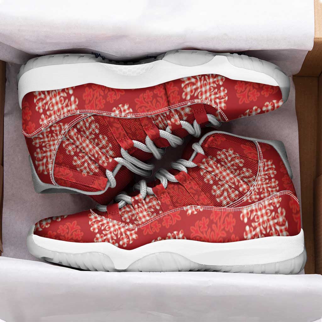 Red Palaka Quilt Hawaii Sneakers J11 Traditional Hawaii-plaid Pattern - Polynesian Pride