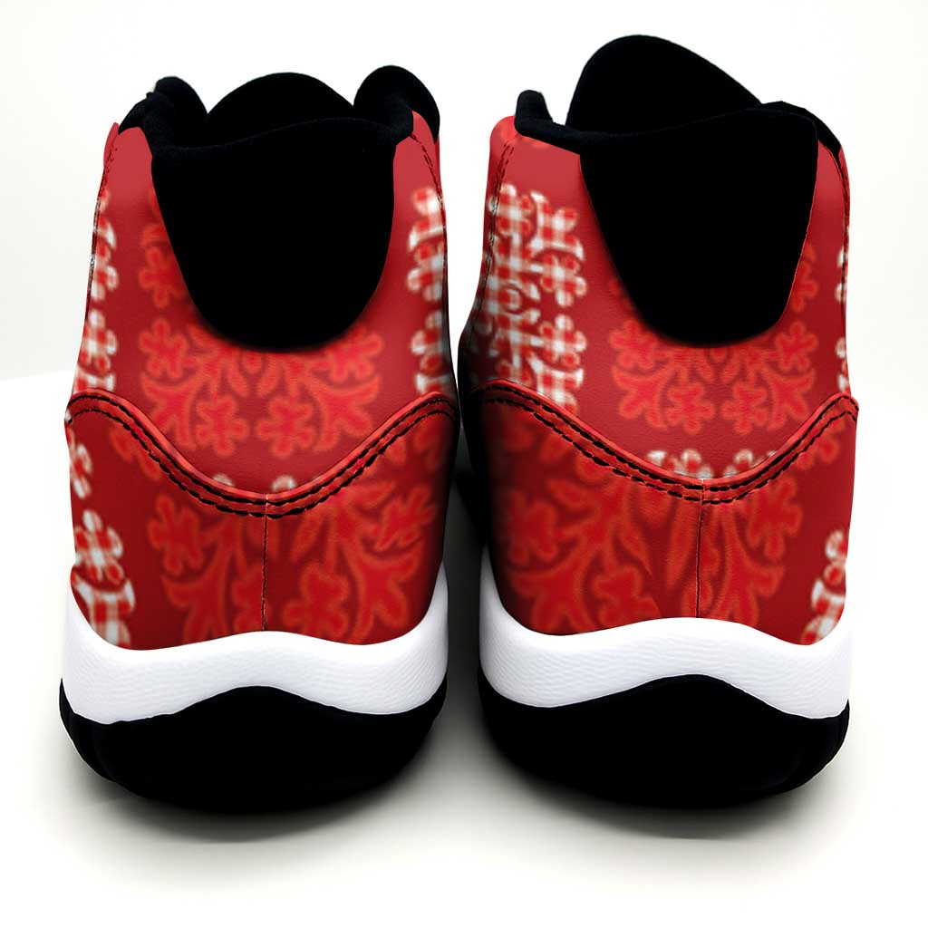 Red Palaka Quilt Hawaii Sneakers J11 Traditional Hawaii-plaid Pattern - Polynesian Pride