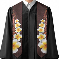 Red Polynesia Graduation Stole Plumeria Tropical Leaves With Galaxy Polynesian Art