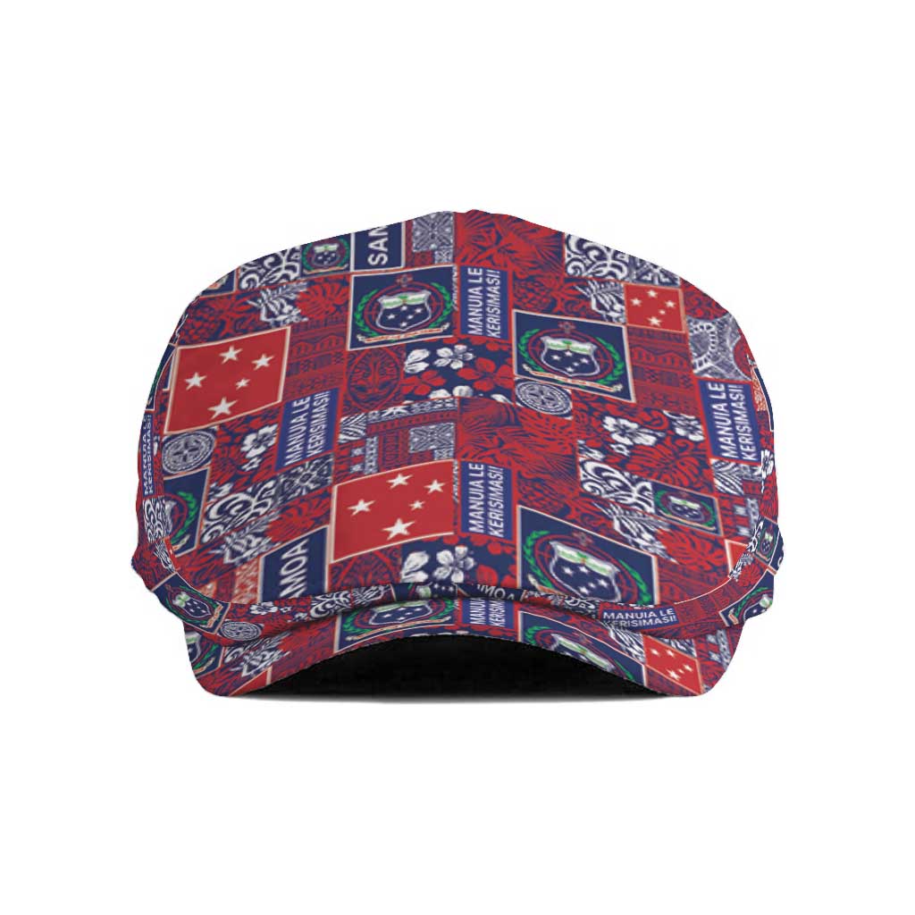 Red Samoa Manuia Le Kerisimasi Jeff Hat Pacific Patchwork Xmas Vibes - Polynesian Pride