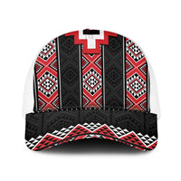 Red Taniko Aotearoa Mesh Trucker Cap Niho Taniwha Mix Poutama - Polynesian Pride