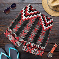 Red Taniko Aotearoa Shorts for Men Niho Taniwha Mix Poutama LT14