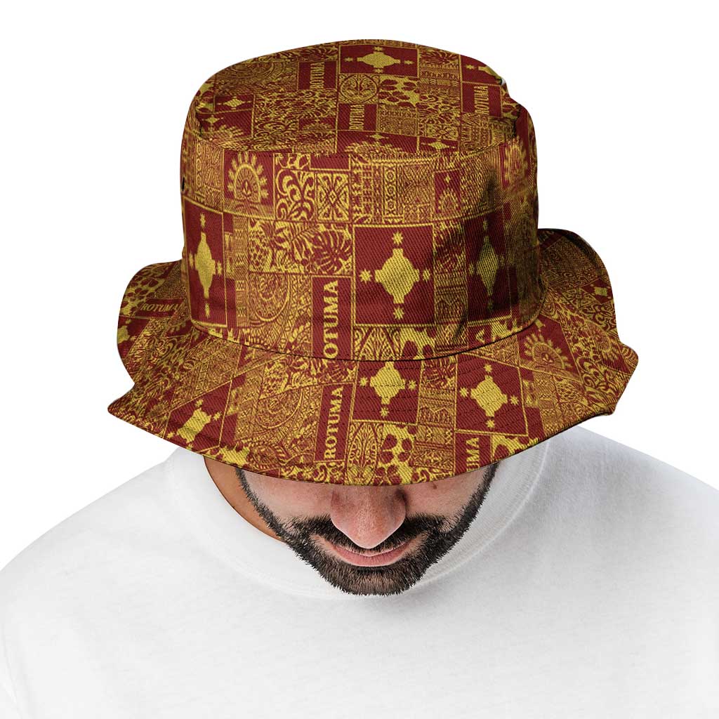 Rotuma Faiakse'ea 'e Kirisimasi Bucket Hat Pacific Patchwork Xmas Vibes - Polynesian Pride