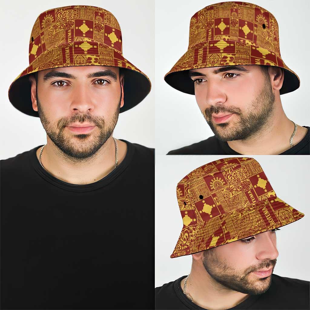 Rotuma Faiakse'ea 'e Kirisimasi Bucket Hat Pacific Patchwork Xmas Vibes - Polynesian Pride