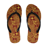 Rotuma Faiakse'ea 'e Kirisimasi Flip Flops Pacific Patchwork Xmas Vibes - Polynesian Pride