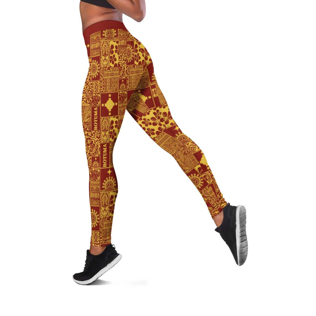 Rotuma Faiakse'ea 'e Kirisimasi Leggings Pacific Patchwork Xmas Vibes - Polynesian Pride