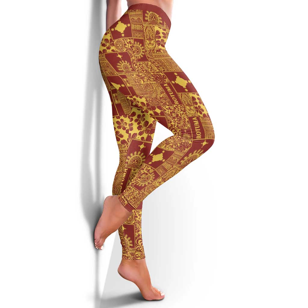 Rotuma Faiakse'ea 'e Kirisimasi Leggings Pacific Patchwork Xmas Vibes - Polynesian Pride
