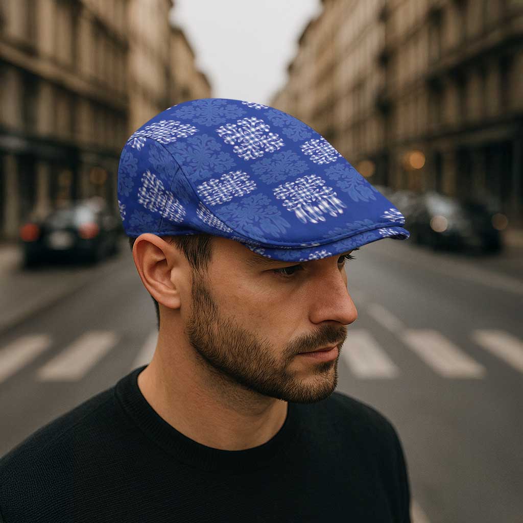 Royal Blue Palaka Quilt Hawaii Jeff Hat Traditional Hawaii-plaid Pattern - Polynesian Pride