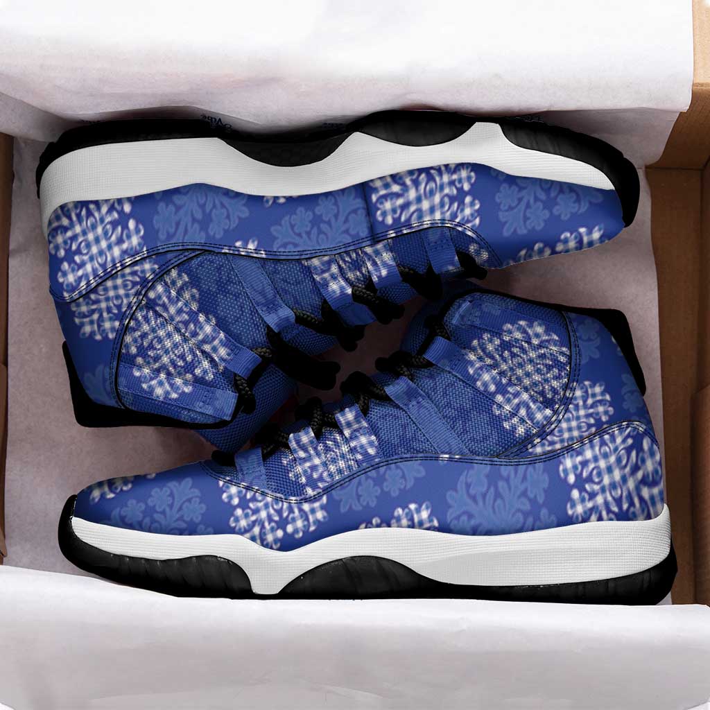 Royal Blue Palaka Quilt Hawaii Sneakers J11 Traditional Hawaii-plaid Pattern - Polynesian Pride