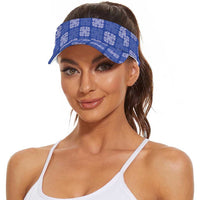 Royal Blue Palaka Quilt Hawaii Sun Visor Cap Traditional Hawaii-plaid Pattern
