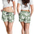 Sage Green Aloha Hawaii Shorts for Women Monstera Hibiscus Plumeria Seamless Vibes - Polynesian Pride