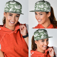 Sage Green Aloha Hawaii Snapback Cap Monstera Hibiscus Plumeria Seamless Vibes - Polynesian Pride