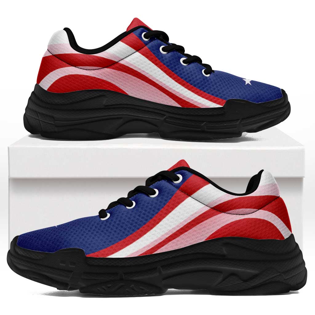 Samoa Chunky Sneakers Flag-Inspired Curve Style