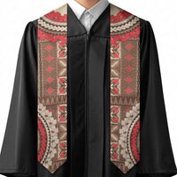 Samoa Language Week Graduation Stole Samoan Motif With Red Hibiscus