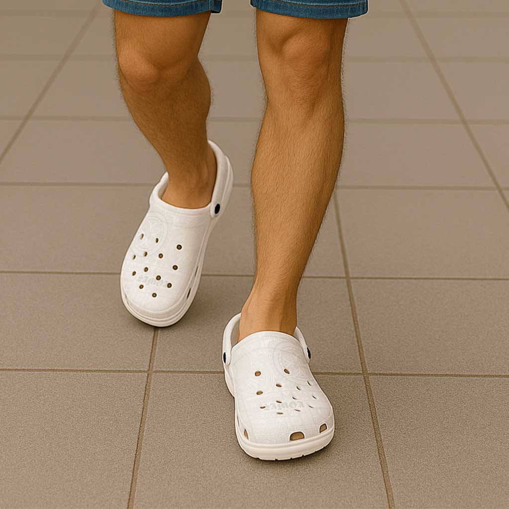 Samoa Lotu Tamaiti Clogs Shoes Tribal Tatau with Siapo Pattern