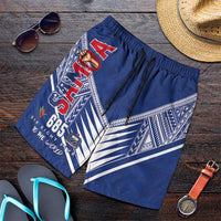 Samoa Rugby Shorts for Men Six Eight Five to The World - Pacific Motif