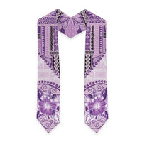 Samoa Siapo Elegant Graduation Stole Hibiscus Violet Motifs