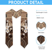 Samoa Siapo Pattern With Brown Hibiscus Graduation Stole