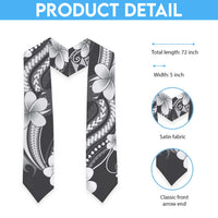 Samoa Siapo Tribal Pattern Graduation Stole Light Gray Polynesian Plumeria Tapa Motif