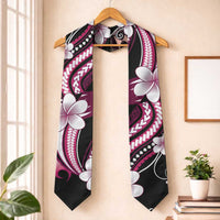 Samoa Siapo Tribal Pattern Graduation Stole Violet Polynesian Plumeria Tapa Motif