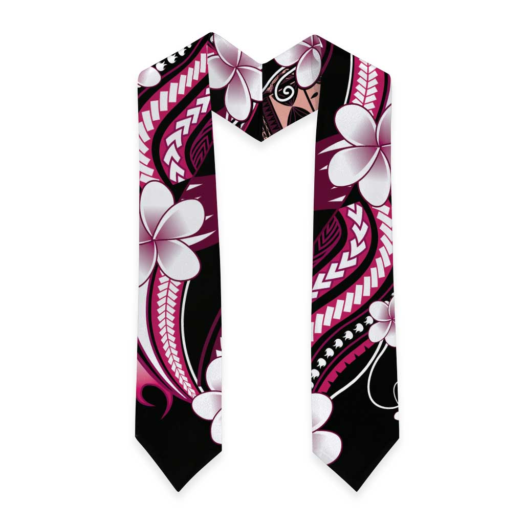 Samoa Siapo Tribal Pattern Graduation Stole Violet Polynesian Plumeria Tapa Motif