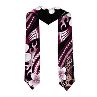 Samoa Siapo Tribal Pattern Graduation Stole Violet Polynesian Plumeria Tapa Motif