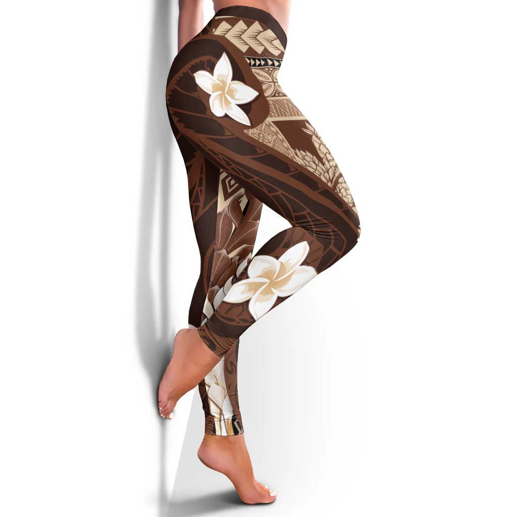 Samoa Teuila 2024 Leggings Samoan Siapo Pattern Brown Version - Polynesian Pride