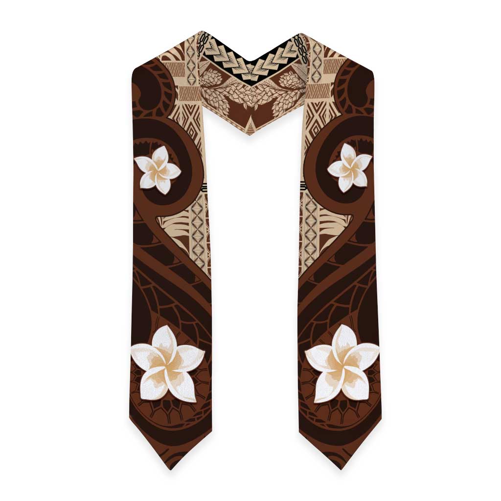 Samoa Teuila Graduation Stole Samoan Siapo Pattern Brown Version
