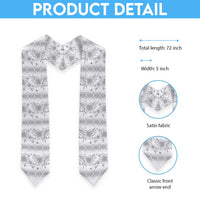 Samoa White Sunday Graduation Stole Samoan Tapa White Hibiscus