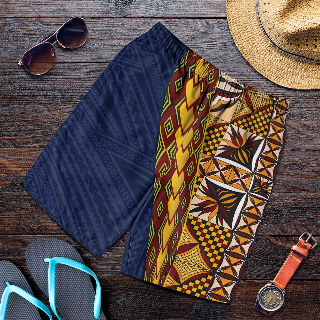 Samoan Siapo Shorts for Men Tatau Pattern Half Style - Polynesian Pride