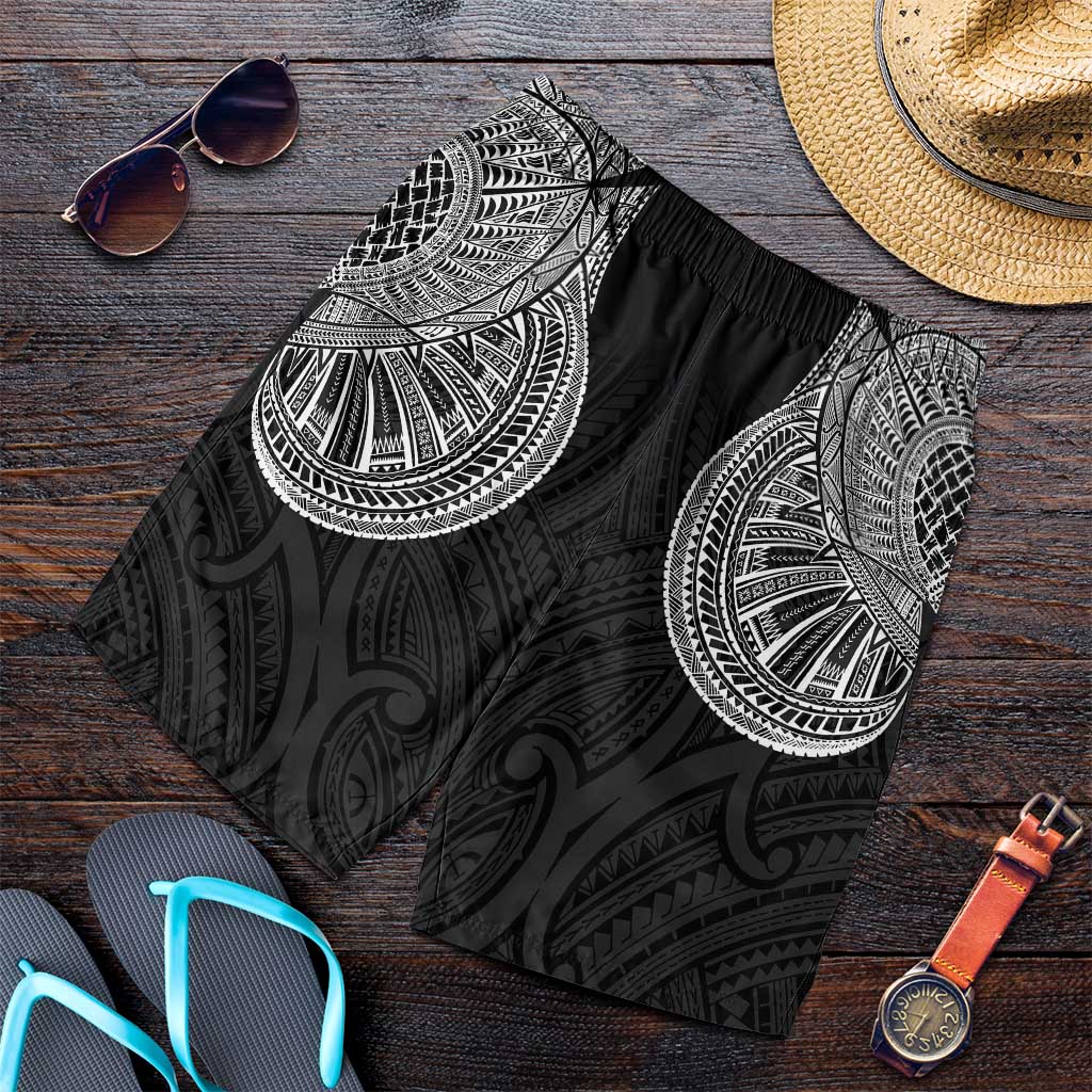 Samoan Traditional Art Tattoos Shorts for Men Tatau Roman Reigns Black Color - Polynesian Pride