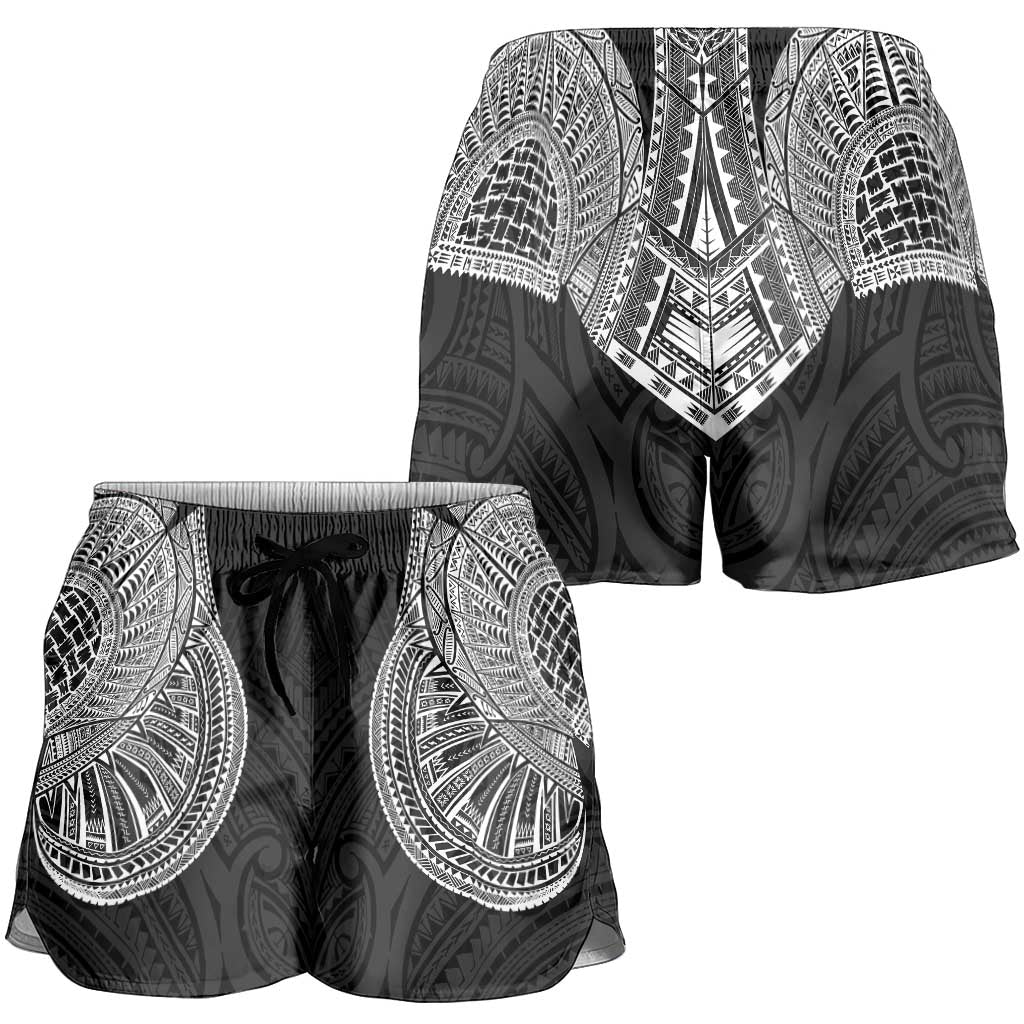 Samoan Traditional Art Tattoos Shorts for Women Tatau Roman Reigns Black Color LT03 - Polynesian Pride
