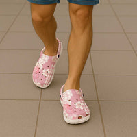 Soft Pink Hawaii Anthurium Plumeria Lei Clogs Shoes