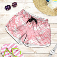 Soft Pink Mermaid Puakenikeni Maile Lei Shorts for Women