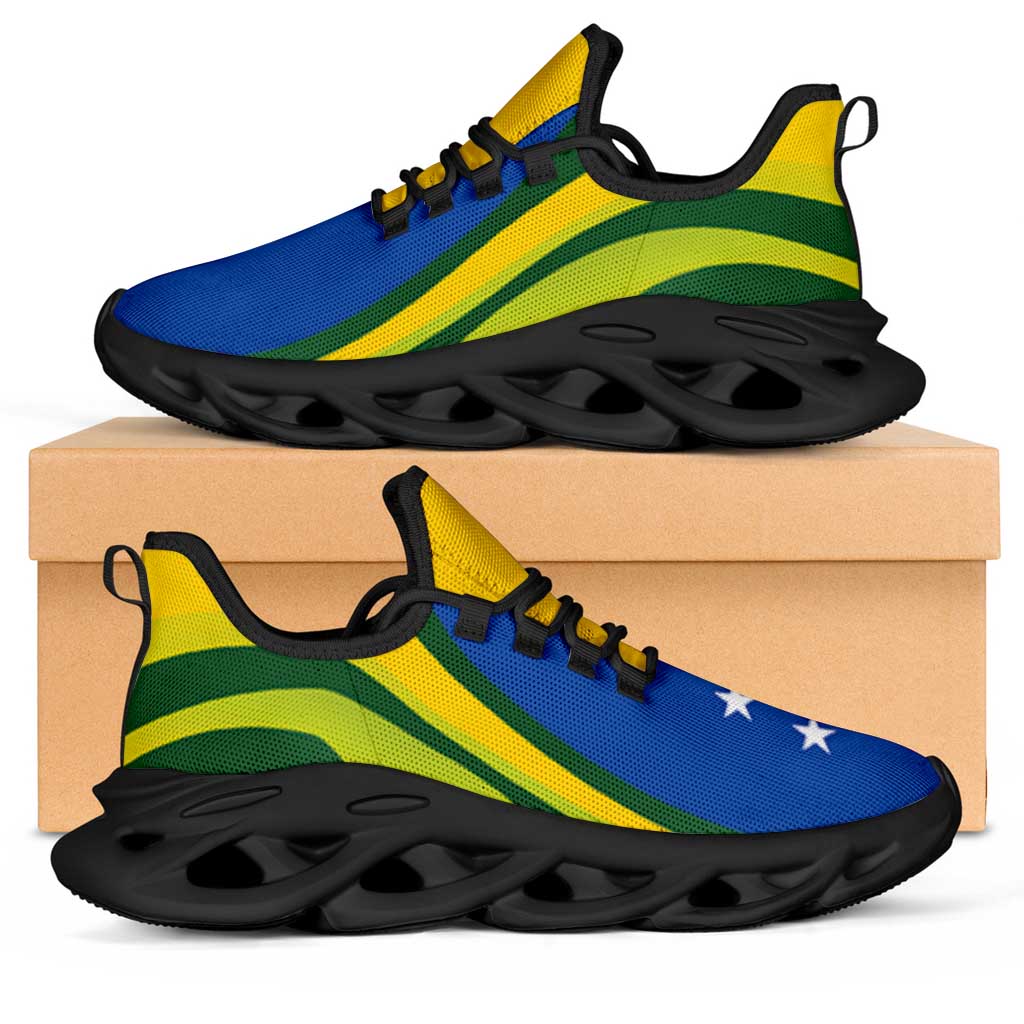 Solomon Islands Clunky Sneakers Flag-Inspired Curve Style