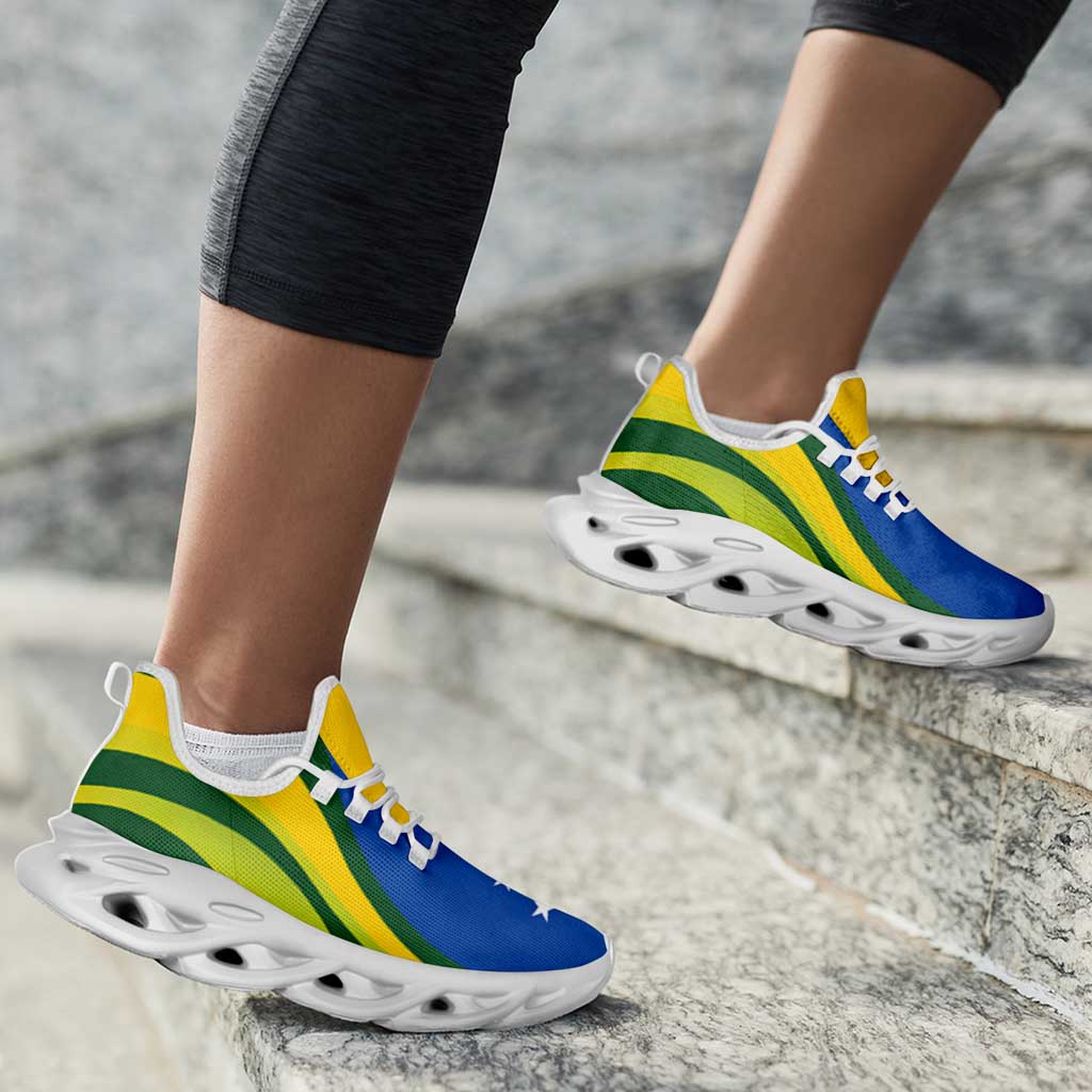 Solomon Islands Clunky Sneakers Flag-Inspired Curve Style