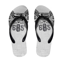 Super Samoa 685 Tribal Tattoo Flip Flops Siapo Pattern White Edition LT03 White - Polynesian Pride