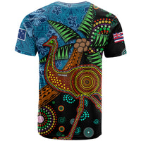 2027 Fiji and Australia with Hawaii Flag T Shirt Palm Tree and Abogirinal Emu LT03