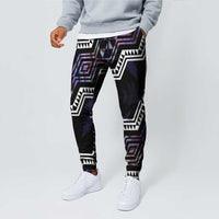 Taniko Aotearoa Mix Paua Shell Jogger Pants Niho Taniwha Lilac Glitter - Polynesian Pride