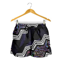 Taniko Aotearoa Mix Paua Shell Shorts for Women Niho Taniwha Lilac Glitter - Polynesian Pride