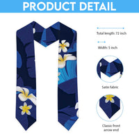 Teal Purple Banana Leaf Hawaii Graduation Stole Lau Maia Plumeria Tropical Summer Vibes